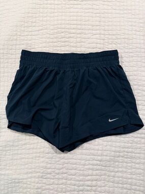 Nike Navy Blue Running Shorts with Reflective Swoosh